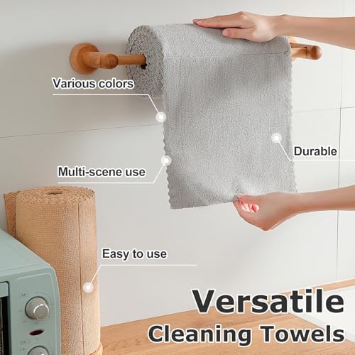 Jessy Home 80 Pack Reusable Paper Towels Grey Microfiber Cleaning Cloth Roll - Image 4