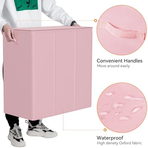 WOWLIVE 180L Laundry Hamper 3 Section, Large Laundry Basket - Image 7