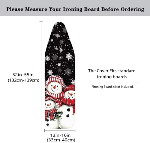 Snowman Non-Slip Ironing Board Cover Snowflake Novelty Ironing Board Protector - Image 5