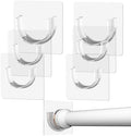 6 Pack Shower Rod Holders No Drilling, Adhesive Curtain Rod Brackets by Unknown