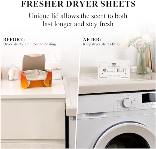 HouseJoy Dryer Sheet Holder-White Dryer Sheet Container - Image 3