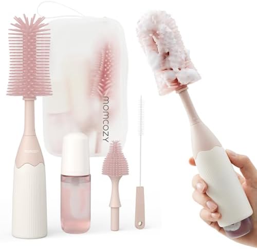 Momcozy Baby Bottle Brush Kit, Push-Press Foam Design by Momcozy