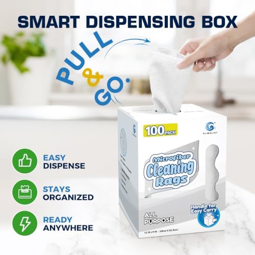 GLIMGLINT Microfiber Cleaning Cloth 100 Pack, Reusable Paper Towels 11 x 9 - Image 6