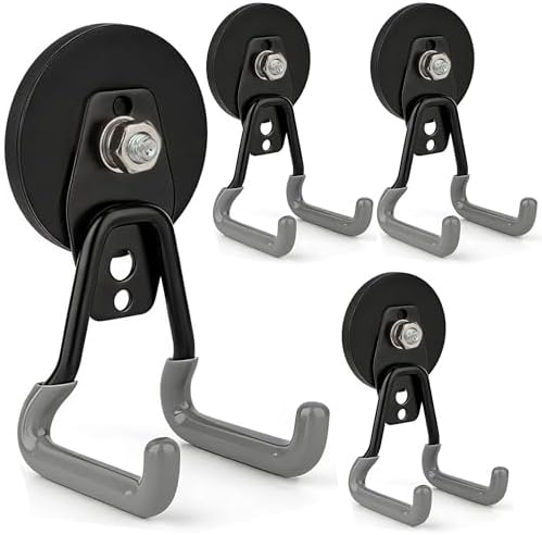 ULIBERMAGNET Upgraded Heavy Duty Magnetic Hooks, 4 Pack Strong Large Magnet Hook by ULIBERMAGNET