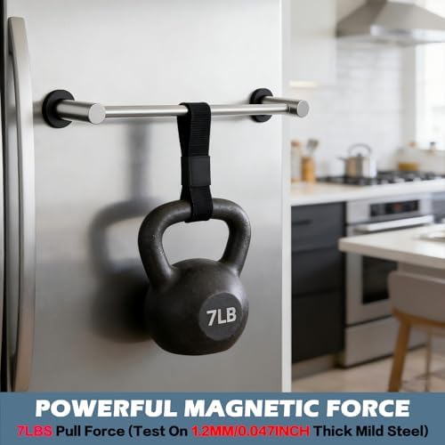 ULIBERMAGNET Magnetic Towel Holder, 1 Set Magnetic Towel Rail Silver - Image 5
