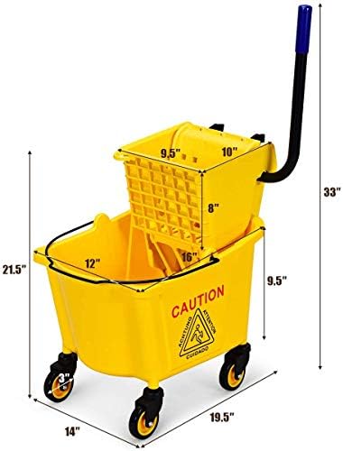 Nightcore Commercial Mop Bucket, All-in-one Tandem Floor Cleaning Wavebrake - Image 7