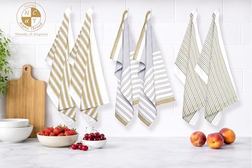 Pack of 6 Cotton Kitchen Towels Set, Dish Towels, Cleaning Rags, Kitchen Dish - Image 2