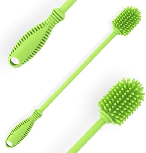 Silicone Bottle Brush with Long Handle, 12.5" Water Bottle Cleaner by ddLUCK
