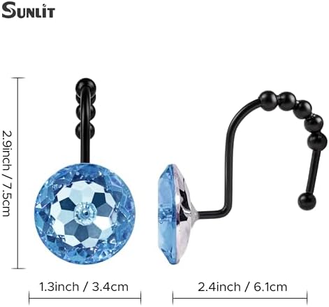 Sunlit Luxury Design Round Blue Diamond Crystal Gem Bling - Image 4