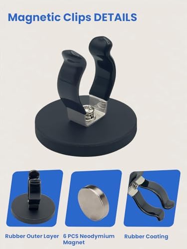 Universal Magnetic Clips, Magnetic Garage Tool Holder Magnets Flexible Clamps - Image 3
