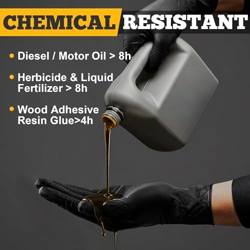 TitanFlex Heavy Duty Black Industrial Nitrile Gloves - Image 4