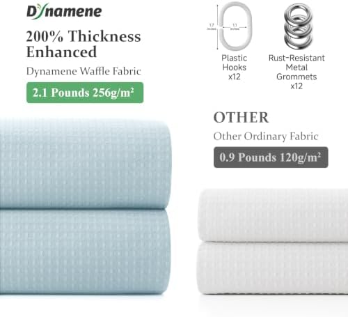 Dynamene Stall Waffle Shower Curtain 256 GSM Heavy Fabric 36x72 Fog Blue - Image 5