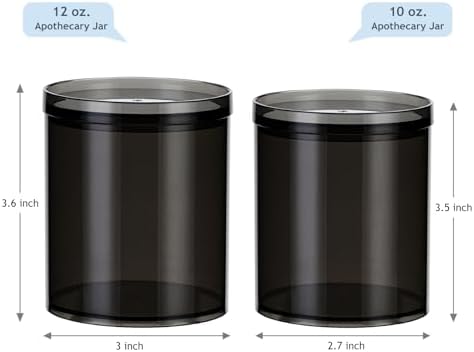 SheeChung 6 Pack Black Qtip Holder, Apothecary Jars - Image 4