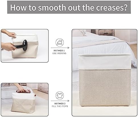 Bagnizer 13x13 Cube Storage Bins, Collapsible Fabric Storage Box, 4 Pack Closet - Image 5