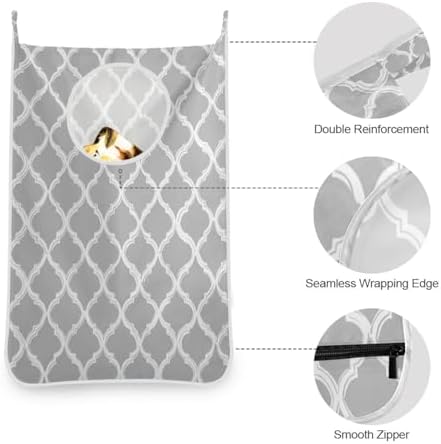 2PCS Hanging Laundry Hamper Bag Over the Door Laundry Hamper Wall Hamper Large - Image 6