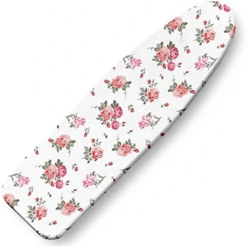 Ironing Board Cover and Pad, Thick Scorch Resistant Padding Pink Flowers Print by Unknown