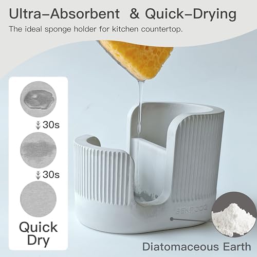 2-in-1 Diatomite Sponge Holder for Kitchen Sink, Quick-Drying Sponge and Dish - Image 2