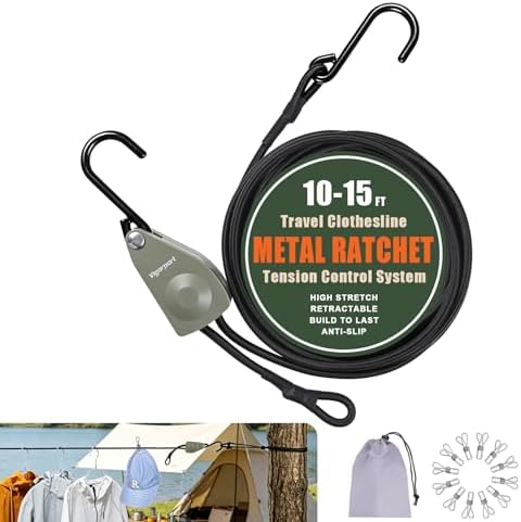 Vigorport Retractable Travel Clothesline, Heavy Duty Pulley Clothes Line by Vigorport
