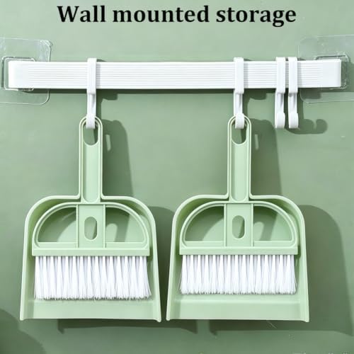 CREATCABIN Small Broom and Dustpan Set Green Mini Dust Pan and Brush - Image 4