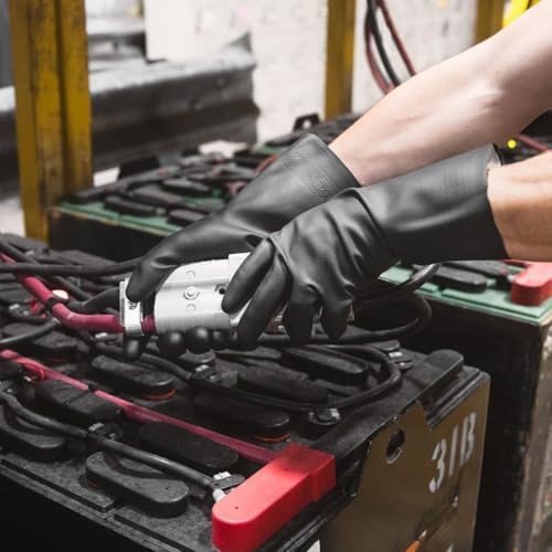 Tribello LIBMAN Heavy Duty Black Rubber Gloves - Image 6
