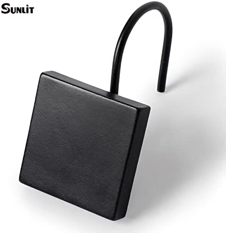 Square Shower Curtain Hooks, Decorative Bathroom Curtain Rings - Image 2