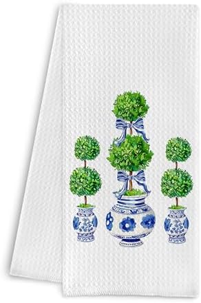Blue and White Porcelain Chinoiserie Towels, Hand Towels by ColorfulLifeStartingwithYourCuteTowel