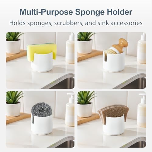 ONEMORE Ceramic Sponge Holder for Kitchen Sink, Kitchen Sink Organizer - Image 3