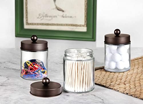 Amolliar Glass Apothecary Jar Qtip Holder w/Metal Lid - Image 6