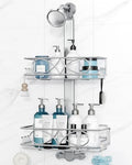 ODesign 2 Tier Aluminum Shower Caddy Rustproof Hanging Adjustable Silver by ODesign