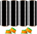 4 Rolls Black Stretch Wrap 12" x 1000FT x 80 Gauge Heavy Duty Film by Unknown