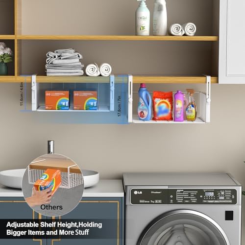 AmonHouseware 2Pack Under Shelf Basket Storage, Adjustable Hanging - Image 3