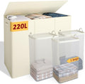 220L Laundry Hamper 3 Section, Large Laundry Hamper by Vincona