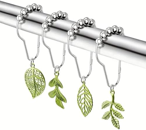 12pcs Tree Leaf Shower Curtain Hooks Rings, Woodland Forest Style Theme Home by Unknown