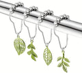 12pcs Tree Leaf Shower Curtain Hooks Rings, Woodland Forest Style Theme Home by Unknown
