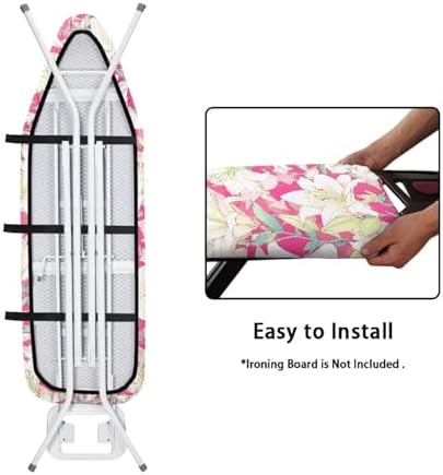Lily Flower Steam Ironing Board Cover, Sketch Lilies Flowers 15x54 Inch - Image 4