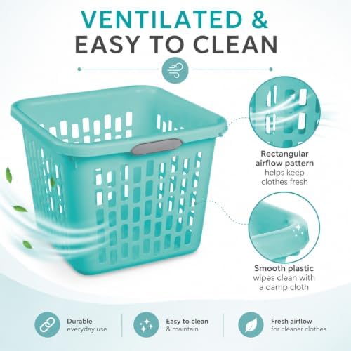 Teal Laundry Basket 1.5 Bushel Square - Image 6