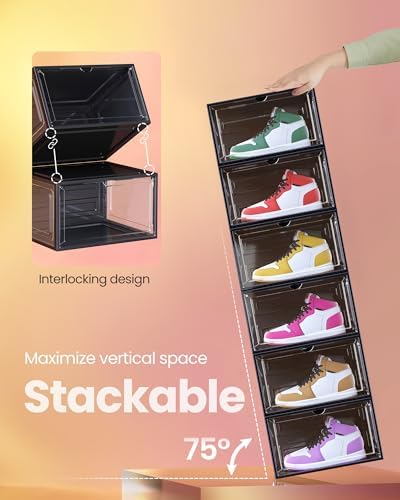 SONGMICS Shoe Boxes Set of 8, Fits Shoes up to US Size 12 - Image 4