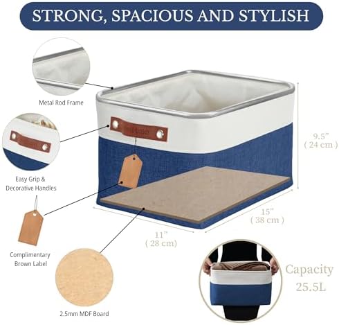 DECOMOMO Storage Bins, Large Fabric Storage Baskets - Image 3