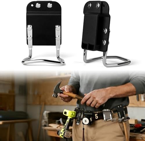 Heavy-Duty Tape Measure and Hammer Holder, Low-Profile Drill Belt Clip & Hammer by FXBSQF
