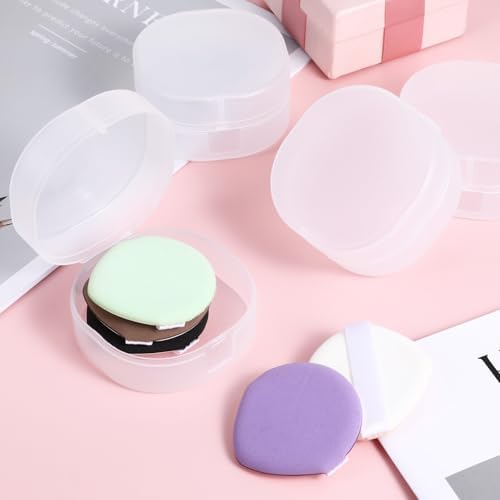QfwdfcTrenz 4Pcs Plastic Cotton Round Holder Cosmetic Cotton Pad Holder White - Image 5