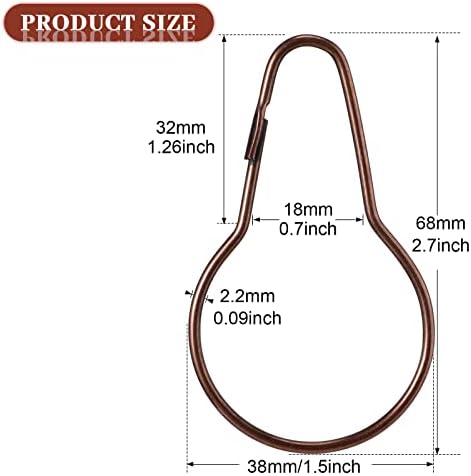 Queekay 60 Pcs Metal Shower Curtain Hooks Reusable Hanging Clips - Image 2