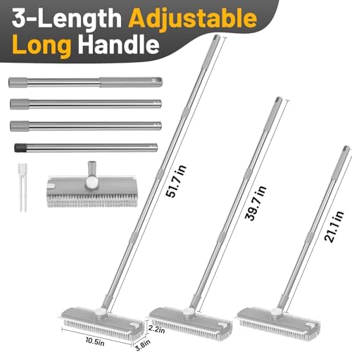 3 in 1 Floor Scrub Brush with Long Handle & Squeegee - Image 3