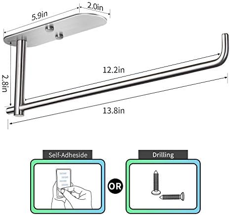 VAEHOLD Self Adhesive Paper Towel Holder Under Cabinet Mount, Wall Mounted - Image 3