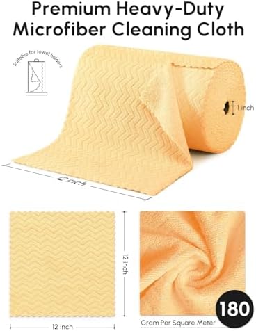 Microfiber Cleaning Cloths Roll 75 Pack 12x12 Inch Lint Free - Image 3