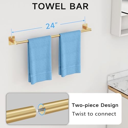 KLJKPA Bathroom Accessories Set, 4-Piece Gold Bathroom Hardware Set - Image 2