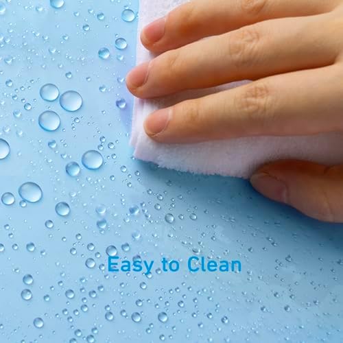 EHZNZIE Clear Blue Shower Curtain Liner 72x72, PEVA Waterproof Bath Curtain - Image 7