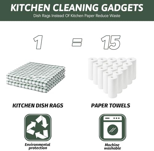 Nialnant 8 Pcs Kitchen Dish Rags, 100% Cotton Kitchen Towels - Image 5
