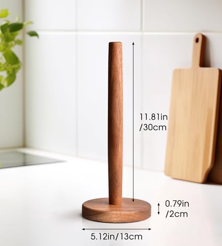Acacia Wood Paper Towel Holder Stand – Wooden Kitchen Paper Towel Holder - Image 2