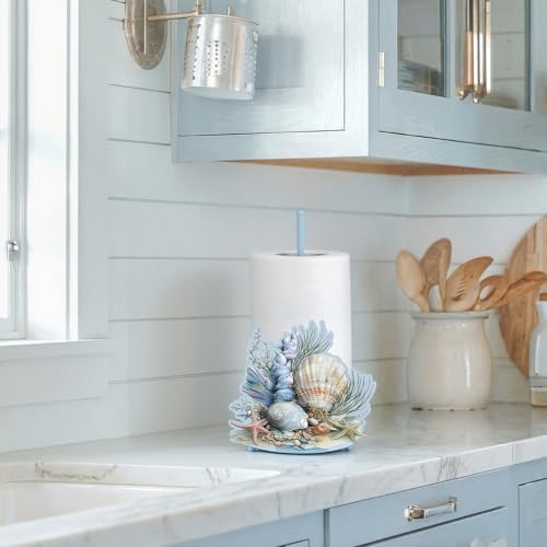 Shimeyao Beach Seashell Paper Towel Holder, Metal Ocean Kitchen Decor - Image 4