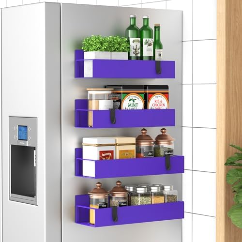 HuggieGems 4 Pack Magnetic Spice Storage Rack Organizer by HuggieGems